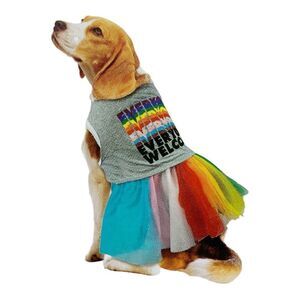 New Target Welcome Everyone Pride Dog Tutu Skirt and Cropped‎ Tank Top M Costume